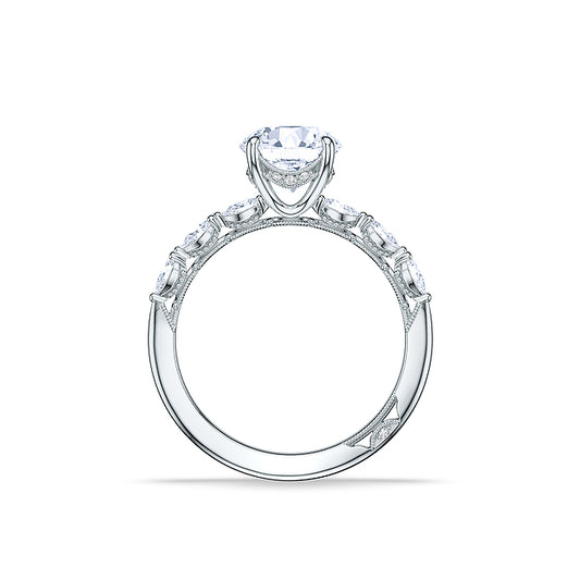 Tacori 18K White Gold Round Sculpted Crescent Engagement Ring