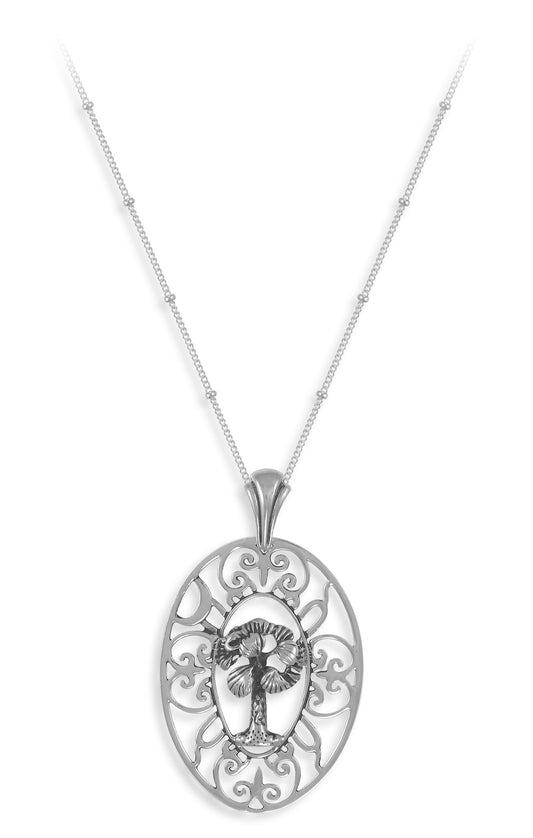Gate Palm Tree & Moon Necklace