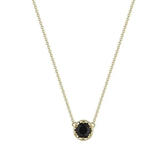 Petite Crescent Station Necklace featuring Black Onyx
