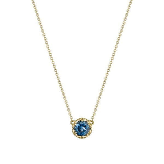 14KT (R)LONDON BLUE TOPAZ PENDANT ON CHAIN(5MM)