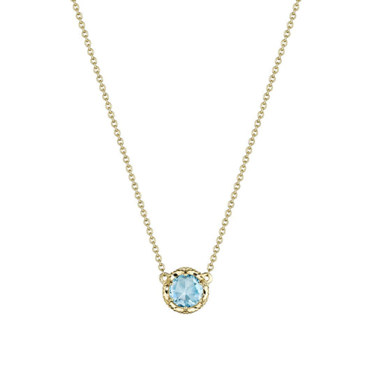 Petite Crescent Station Necklace featuring Sky Blue Topaz