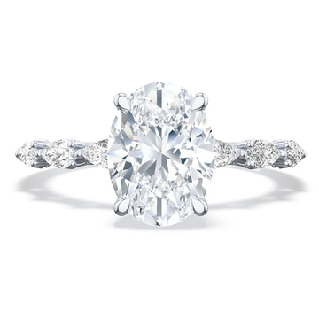 Tacori Platinum Oval Scultped Crescent Engagement Ring
