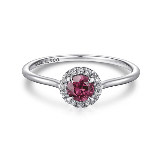 14K White Gold Pink Tourmaline Ring