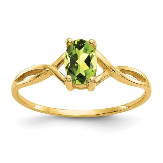 14K Yellow Gold Petite Peridot Ring