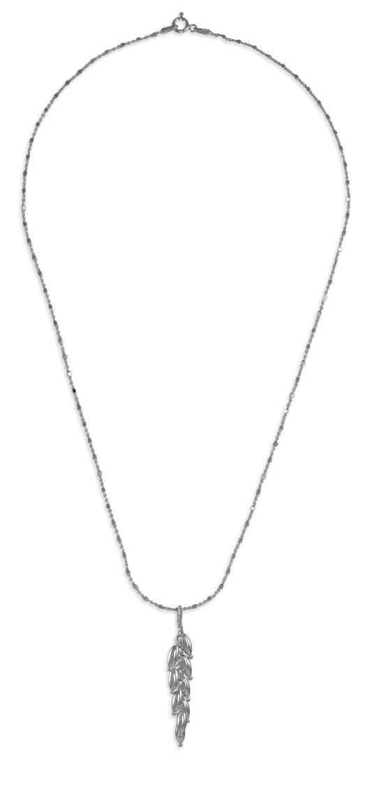 Sterling Rice Bead Necklace
