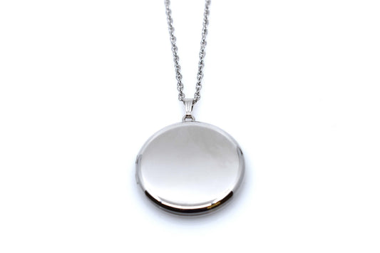 SS (LKT)RD. PLAIN LOCKET ON CHAIN
