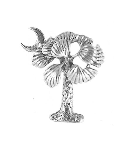 Small 3D Palm Tree and Moon Pendant