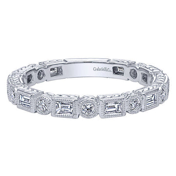 14kt White Gold Diamond Stackable Ring