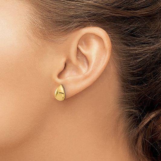 14K Polished Teardrop Post Earrings