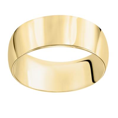 Low Dome Comfort Fit Plain 8mm Wedding Band