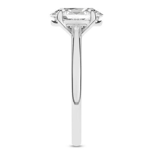 14K White Gold Lab Grown Solitaire Oval Diamond Engagement Ring