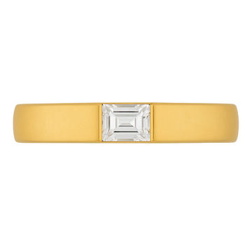 Platnium and 14K Yellow Gold Diamond Baguette Band