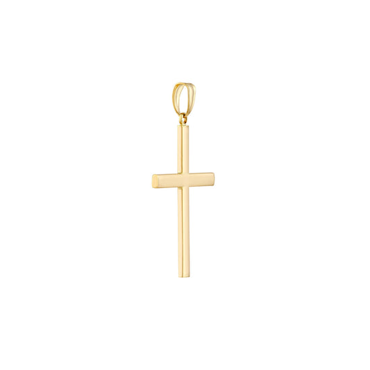 14K Yellow Gold Large Flat Cross