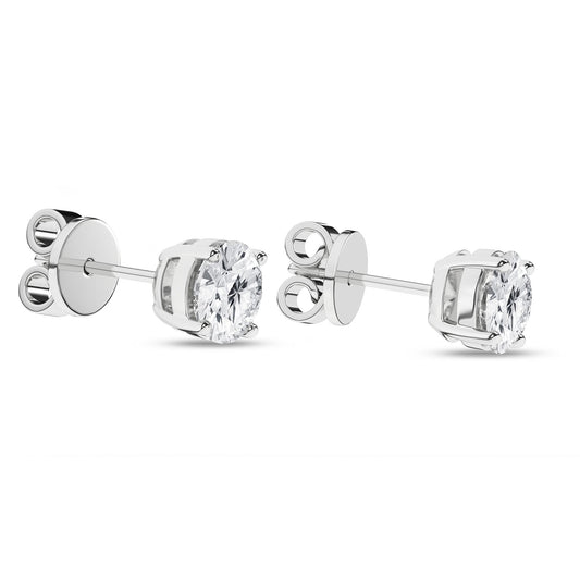 14K White Gold Lab Grown 2ctw Round Diamond Stud Earrings