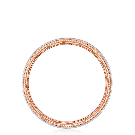 Tacori Classic Two-Tone Flat in Brushed Finish Wedding Band