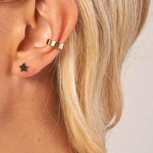14K Yellow Gold Star Studs