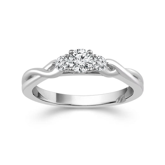 Complete Round Cut .38 ctw White Gold Diamond Engagement Ring