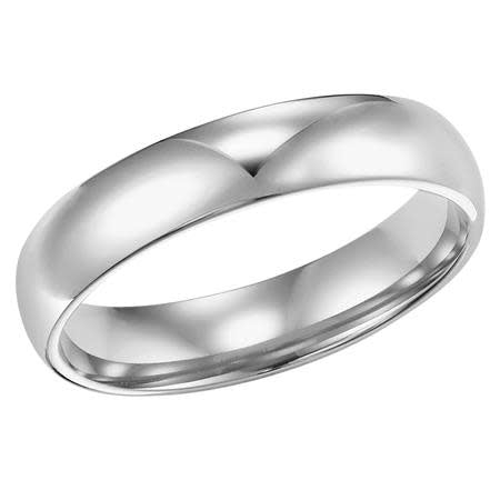 10K White Gold 5mm Comfort Fit Plain Wedding Band