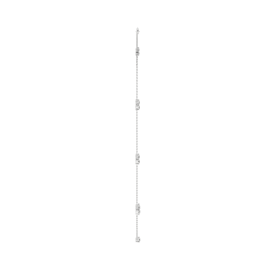 14K White Gold Lab Grown 2.0CTW Diamond Station Necklace