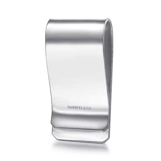 925 Sterling Silver Money Clip with Twisted Rope Trim