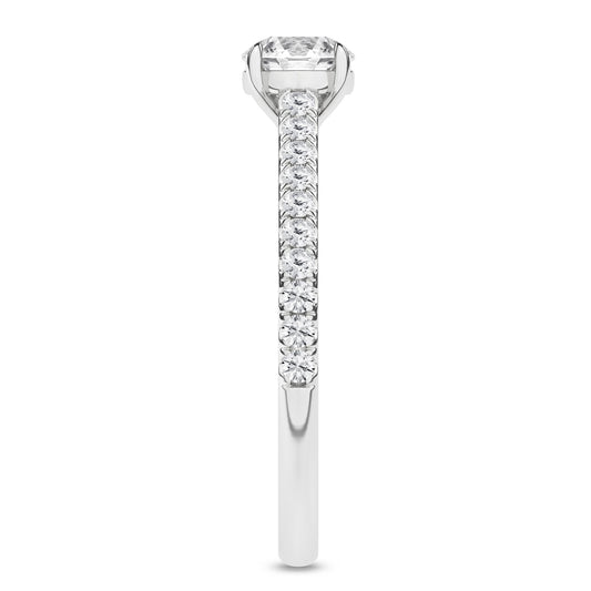 14K White Gold Lab Grown Round Diamond Engagement Ring