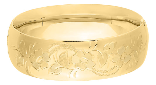 21mm Gold Filled Floral Bangle