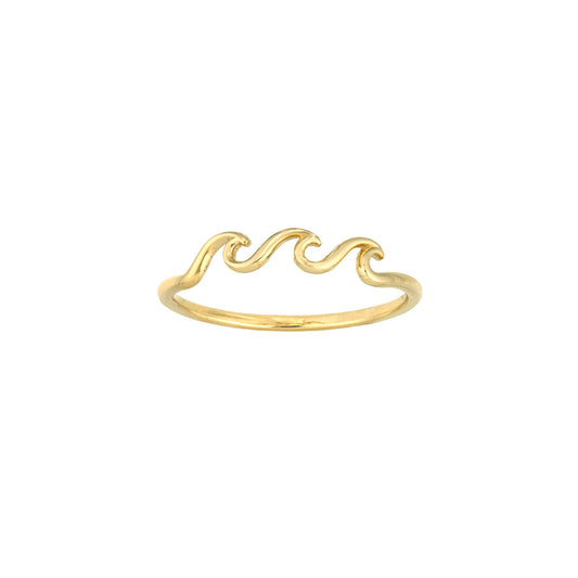 14K Yellow Gold Triple Wave Ring