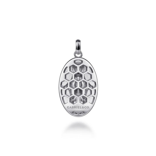 Oval 925 Sterling Silver Virgin Mary Pendant with Twisted Rope Frame