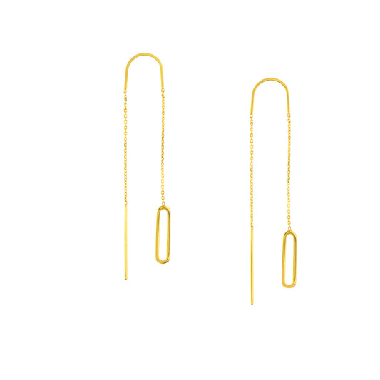 Yellow Gold Open-Link Threader Earrings