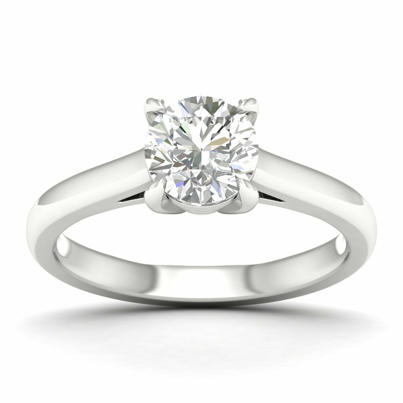 14K White Gold Lab Grown Round Brilliant Cut Diamond Engagement Ringt