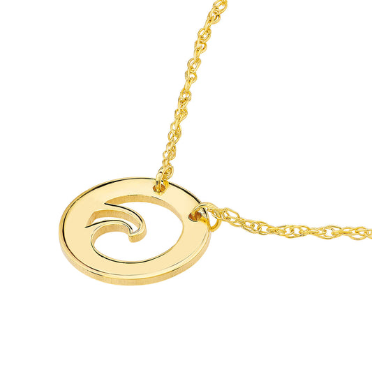 14K Yellow Gold Wave Necklace