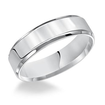 White Gold Comfort Fit Flat Wedding Band