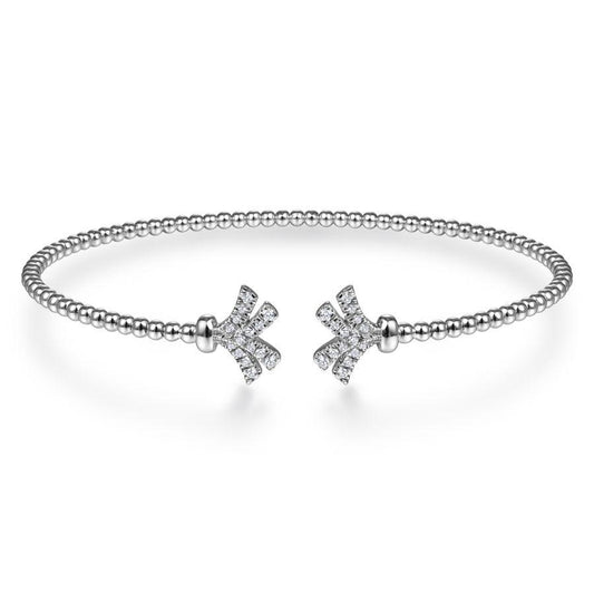 Ladies Beaded Diamond Bangle Bracelet