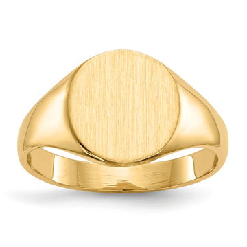 14K Yellow Gold Oval Signet Ring