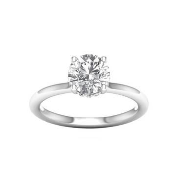 14K White Gold Lab Grown 2.61ctw Round Diamond Hidden Halo Engagement Ring