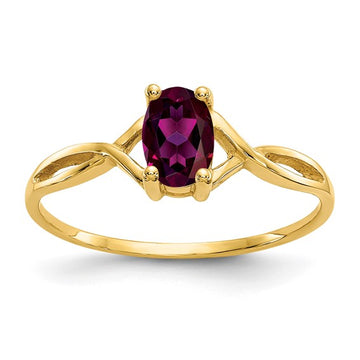 14K Yellow Gold Rhodolite Garnet Birthstone Ring