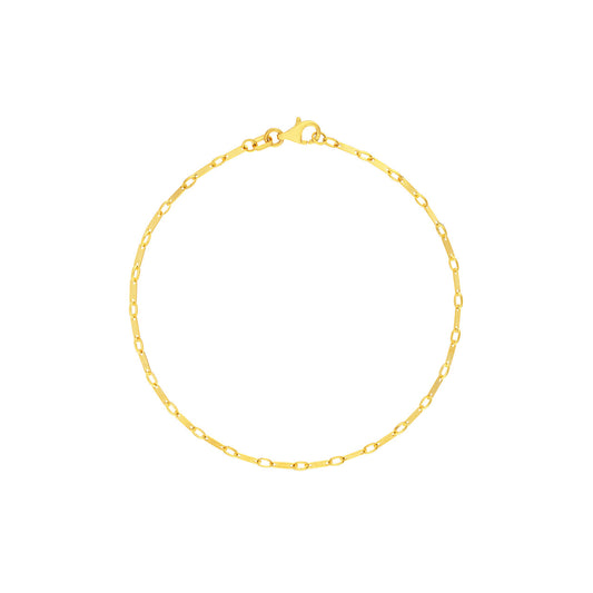 14K Yellow Gold Flat Link Bracelet