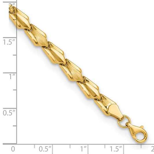 10K Yellow Gold Flat Deco Link Bracelet