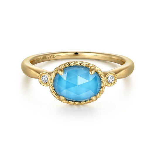 Yellow Gold Turquoise Ring