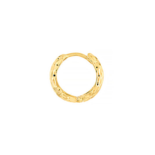 14K Yellow Gold X-Small Diamond Cut Huggies