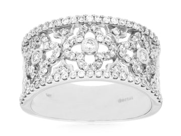 14K White Gold Quatrefoil Diamond Band