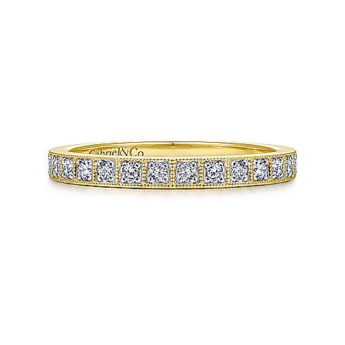 Yellow Gold Diamond Stack Band