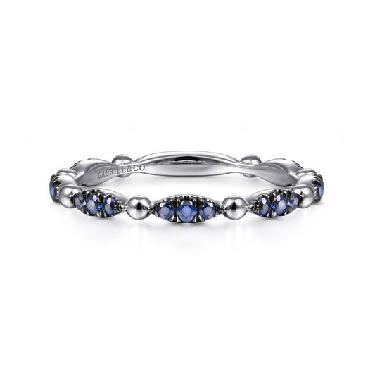 White Gold Sapphire Stack Band