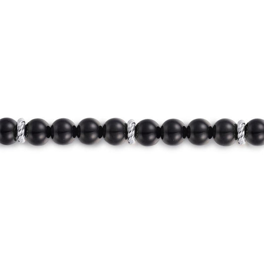 SS 8" BLACK ONYX BRACELET(BUJUKAN COLLECTION)