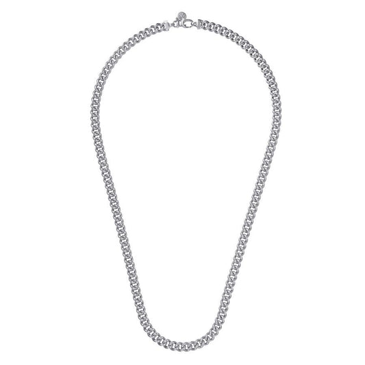 22 Inch 7mm 925 Sterling Silver Men's Link Chain Necklace