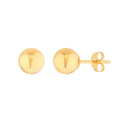 14K Yellow Gold 6mm Ball Studs