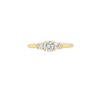 10K Yellow Gold Three Stone Diamond Ring