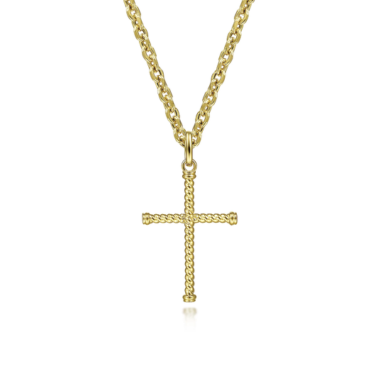 14KT TWISTED ROPE CROSS(HAMPTON COLLECTION)