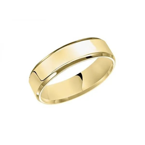 14K Yellow Gold Comfort Fit Flat Wedding Band