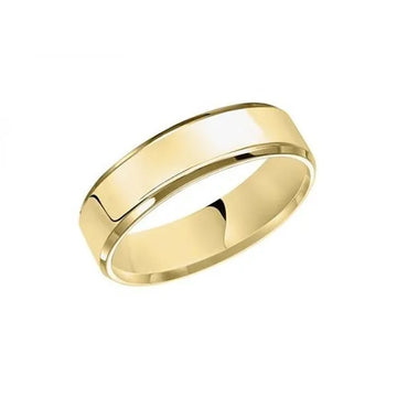 14K Yellow Gold Comfort Fit Flat Wedding Band